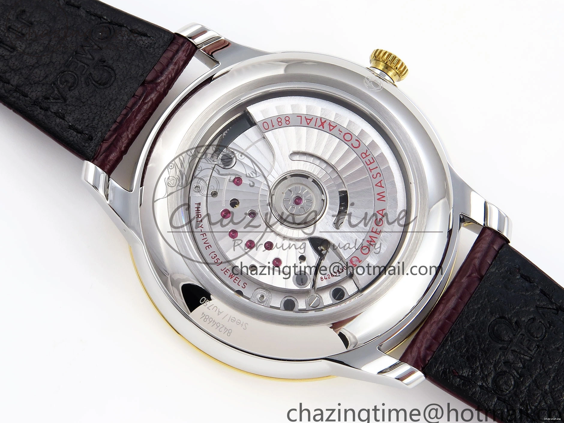 0415 De Ville Power Reserve YG MKF 1:1 Best Edition White Dial on Brown Leather Strap A WrinkleFree 7755